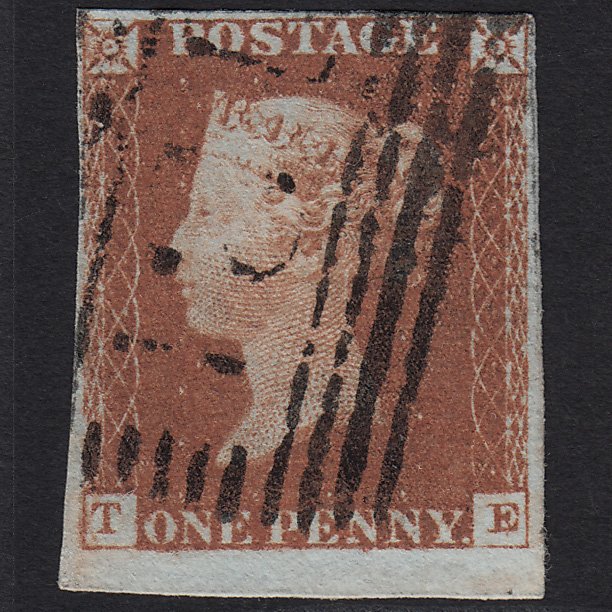 GB QV 1841 1d Red-brown (Plate 64) SG8-B1(1) TE FU Edinburgh 131 4 Margins