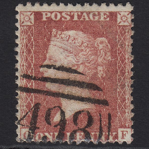 GB QV 1857 1d Rose-red SG40-C10(1) FU Manchester 498