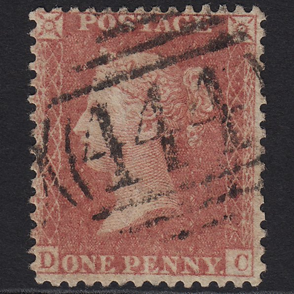 GB QV 1857 1d Rose-red (Plate 58) SG40-C10(1) DC GU Leamington 444