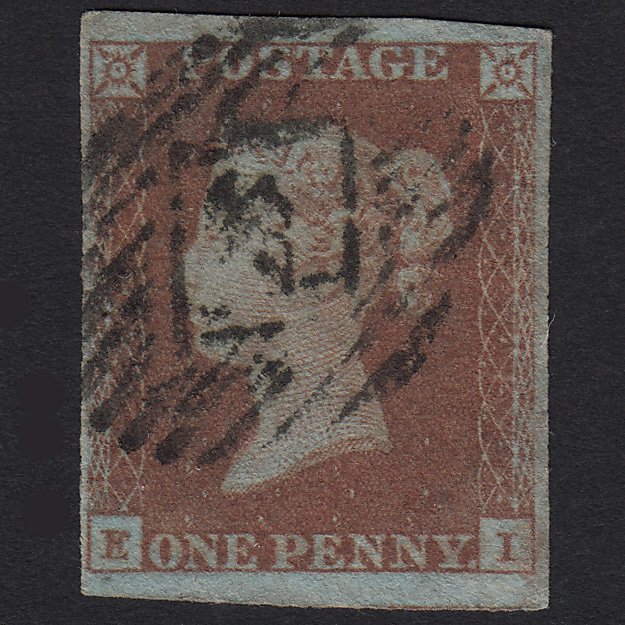 GB QV 1841 1d Red-brown (Plate 121) SG8-B1(1) EI GU London No.4 4 Margins
