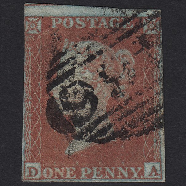 GB QV 1841 1d Very Blued SG8a-B1(2) DA GU Liverpool 466 nr 4 Margins