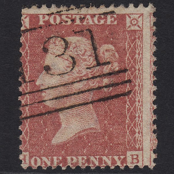 GB QV 1857 1d Rose-red (Plate 36) SG40-C10(1) HB FU Edinburgh 131