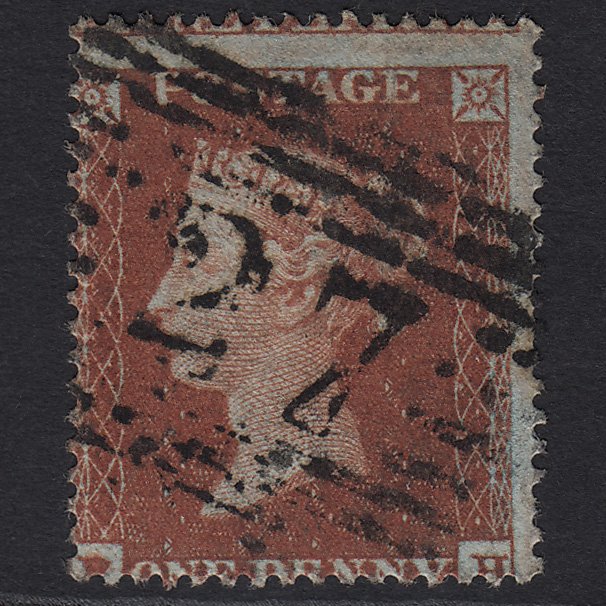 GB QV 1854 1d Red-brown (Plate 195) SG17-C1(1) PH GU Ayr 27 Misperf