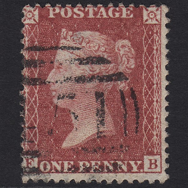 GB QV 1857 1d Deep Rose-red (Plate 36) SG41-C10(4) FB FU Lewes 451