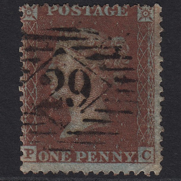 GB QV 1855 1d Red-brown (Plate 17) C6(1) PC GU London IS 29 29.g