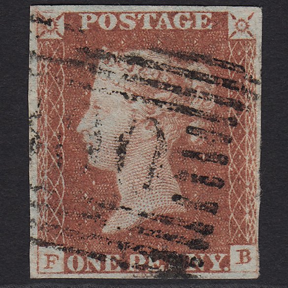 GB QV 1841 1d Red-brown (Plate 78) SG8-B1(1) FB FU in Scotland 4 Margins