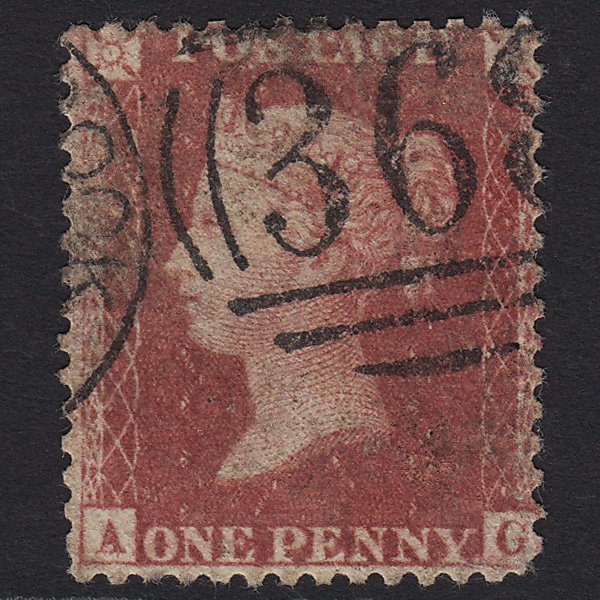GB QV 1857 1d (Plate 60) SG40-C10(1) AG GU Prembroke Dock 368 Missing Imp