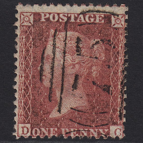 GB QV 1857 1d Deep Rose-red (Plate 57) SG41-C10(4) DC FU Birmingham 75