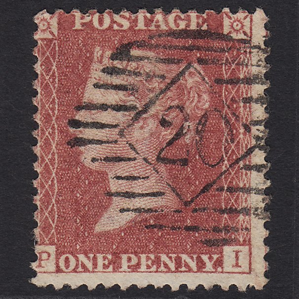 GB QV 1857 1d Rose-red (Plate 44) SG40-C10(1) PI FU London No.20