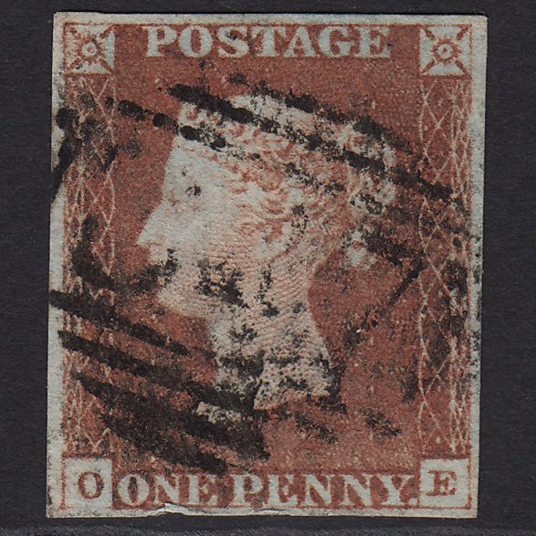 GB QV 1841 1d Red-brown (Plate 74) SG8-B1(1) OE GU 4 Margins