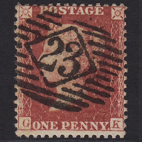 GB QV 1857 1d Rose-red (Plate 56) SG40-C10(1) GK FU London IS 23