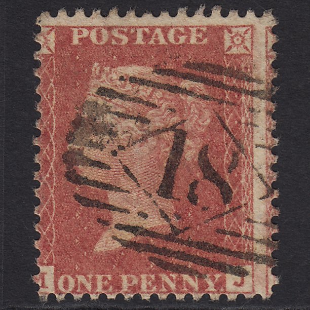 GB QV 1857 1d Rose-red (Plate 36) SG40-C10(1) MJ FU London IS 18 Large Misperf