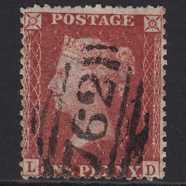 GB QV 1857 1d Rose-red (Plate 55) SG40-C10(1) LD GU Swaffham 762