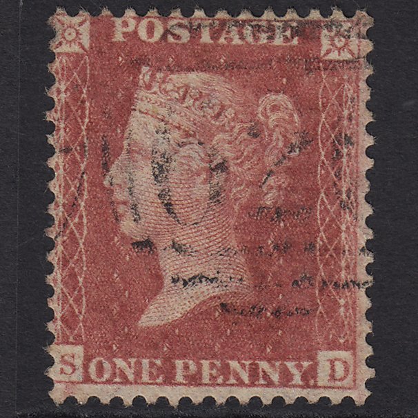 GB QV 1857 1d Rose-red (Plate 55) SG40-C10(1) SD VFU