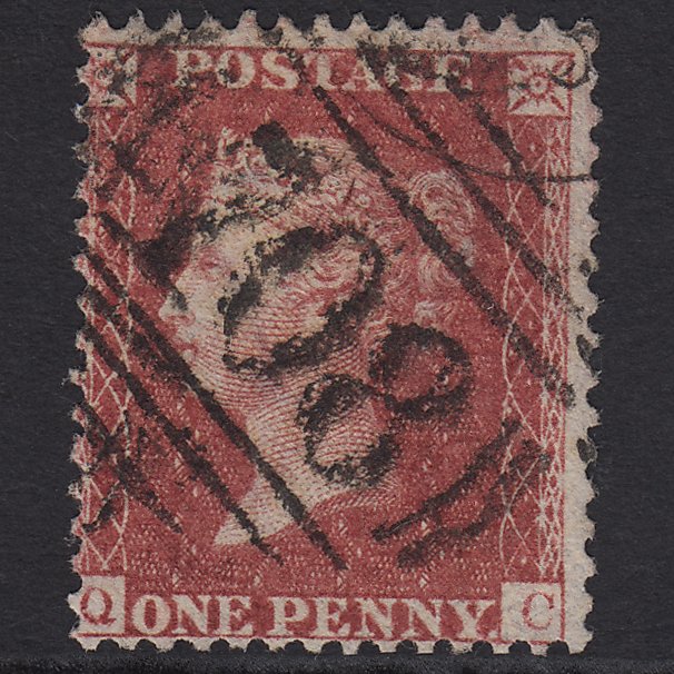 QV 1857 1d Rose-red (Plate 58) SG40-C10(1) QC FU Shrewsbury 708
