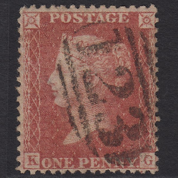 GB QV 1857 1d Rose-red (Plate 49) SG40-C10(1) KG FU Bridgewater 123