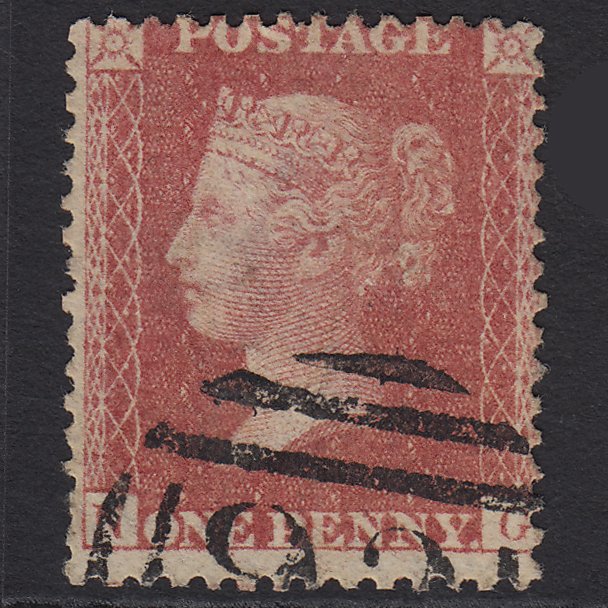 GB QV 1857 1d Rose-red (Plate 47) SG40-C10(1) NG FU Misperf