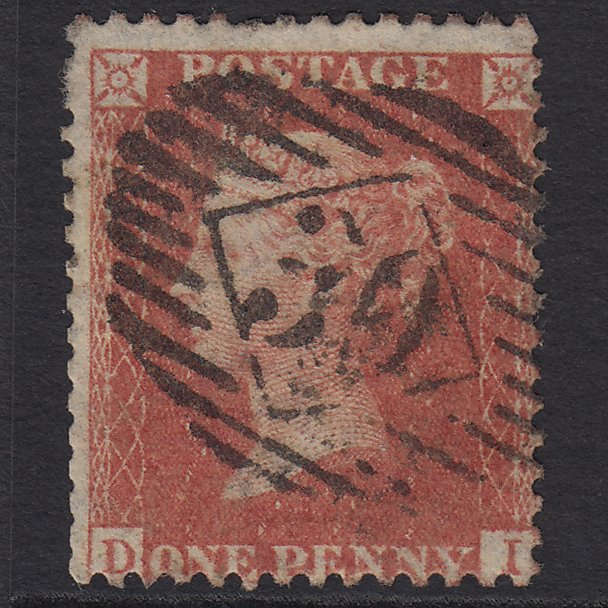 GB QV 1857 1d Dull Red Transitional (Plate 42) SGC9(5) GU London IS Cancel