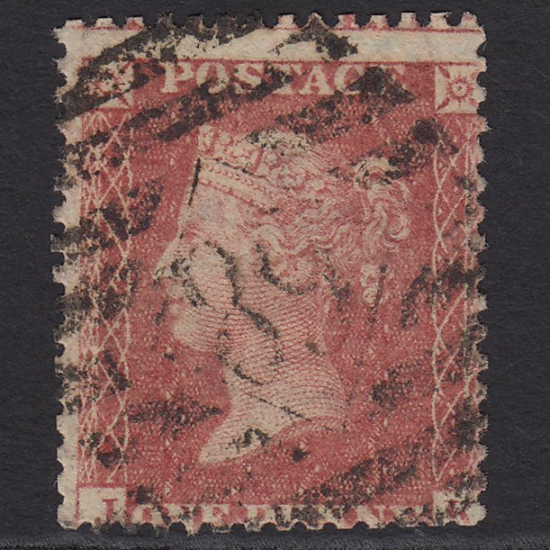 GB QV 1857 1d Rose-red SG40-C10(1) JK GU London IS 89 Misperf