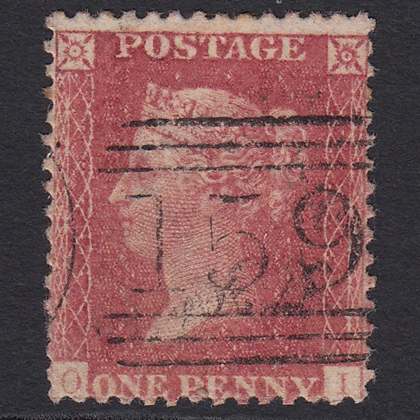 GB QV 1857 1d Rose-red (Plate 58) SG40-C10(1) OI GU Glasgow 159