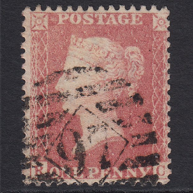 GB QV 1857 1d Pale Rose (Plate 57) SG39-C10(3) RC FU London IS 97