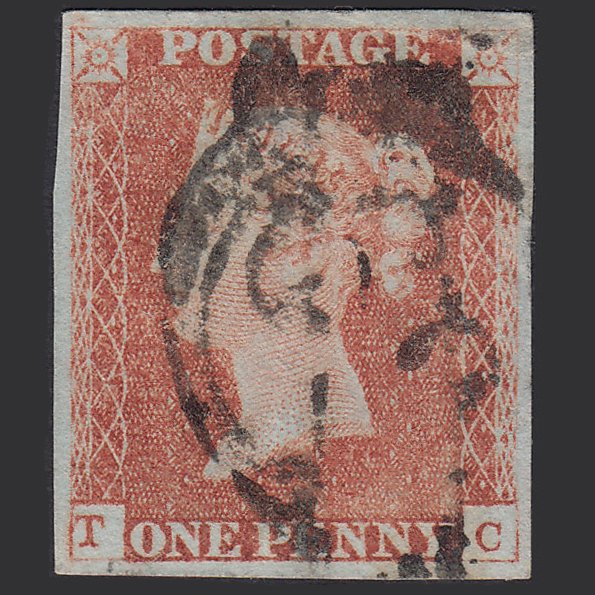 GB QV 1841 1d Pale Red-brown (Plate 65) SG9-B1(3) TC FU London 4 Margins
