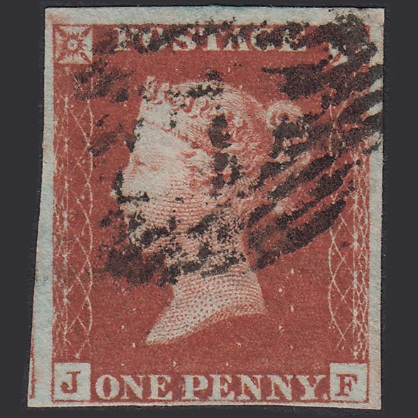 GB QV 1841 1d Red-brown (Plate 69) SG8-B1(1) JF FU 4 Margins London IS 7