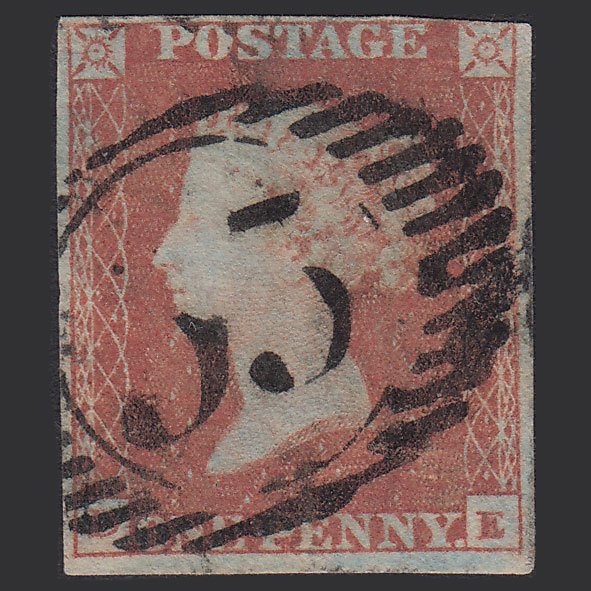 GB QV 1841 1d Red-brown (Plate 90) SG8-B1(1) DE GU nr 4M London D&S Cancel