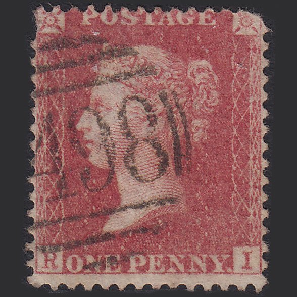 GB QV 1857 1d Rose-red (Plate 43) SG40-C10(1) RI GU Manchester 498 Spoon