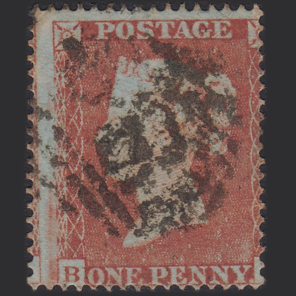 GB QV 1854 1d Red-brown SG17-C1(1) B? GU Large Misperf