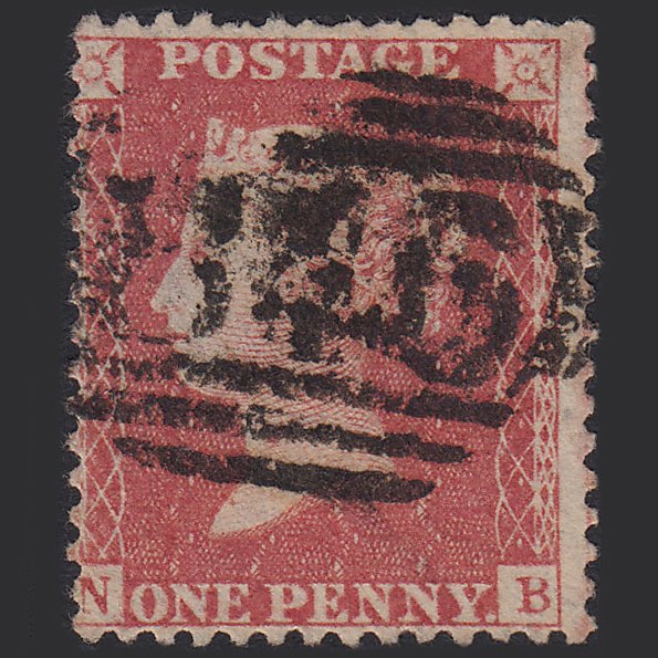 GB QV 1857 1d Rose-red (Plate 44) SG40-C10(1) NB GU Warminster 846 Misperf