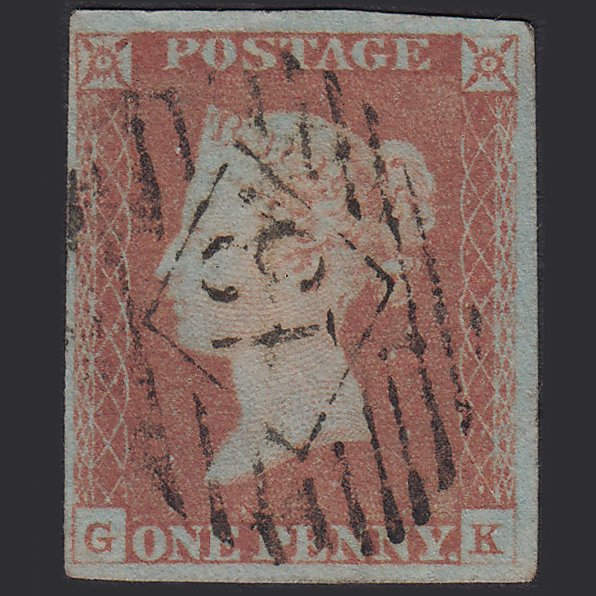 GB QV 1841 1d Very Blued (Plate 68) SG8a-B1(2) GK FU London IS 13
