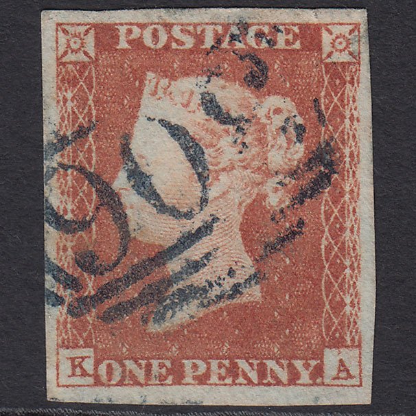 GB QV 1841 1d (Plate 95) SG8-B1(1) KA FU 4 Good Margins Blue Frome 306