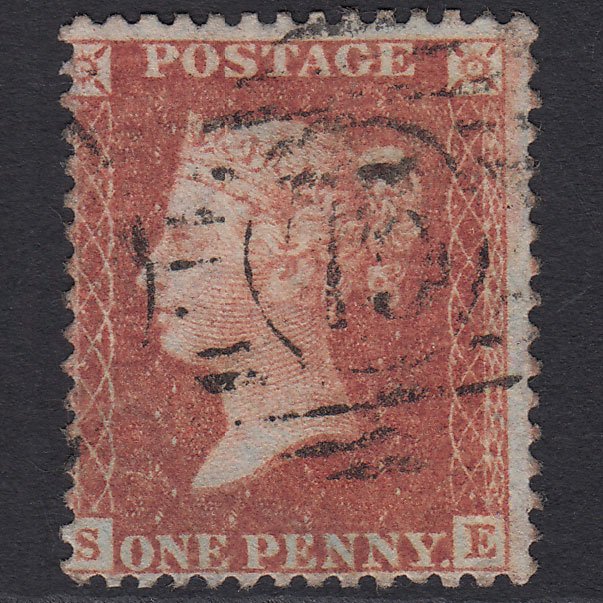 GB QV 1856 1d Red-brown (Plate 34) SG29-C8(1) SE FU London D&S 75