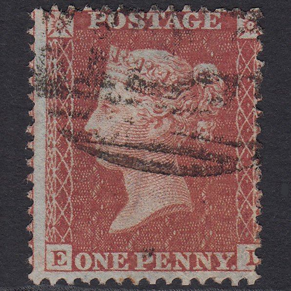 GB QV 1855 1d Red-brown (Plate 6) SG24-C3(1) EL FU Misperf