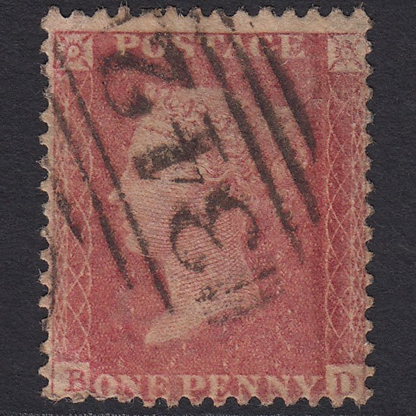 GB QV 1857 1d Rose-red (Plate 52) SG40-C10(1) BD GU Hastings 342