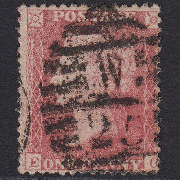 GB QV 1857 1d Pale Rose (Plate 57) SG39-C10(3) EG GU London D&S W25