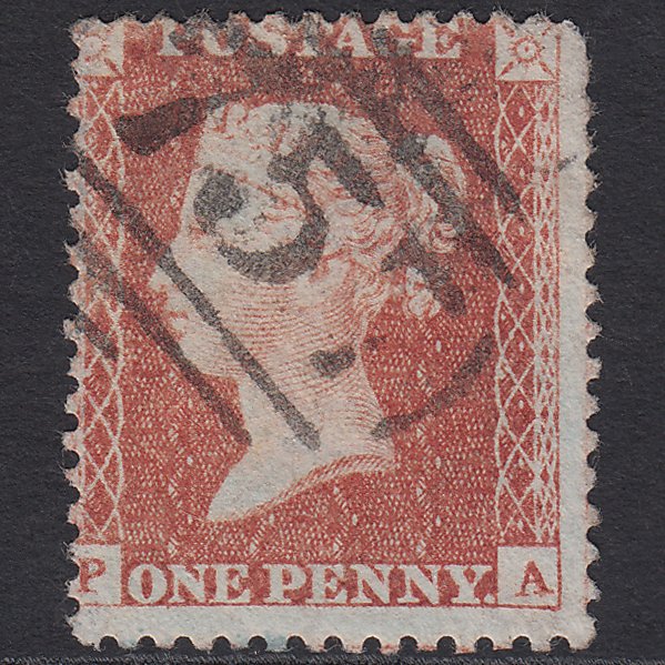 GB QV 1855 1d Brown-rose (Plate 17) SGC6(4) PA GU Stroud 757