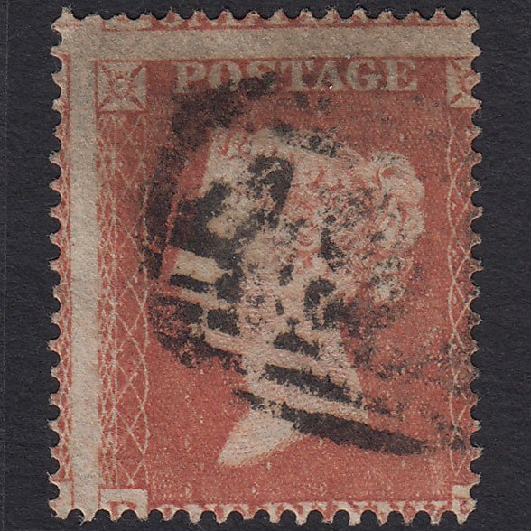 GB QV 1854 1d Red-brown (Plate 172) SG17-C1(1) BK GU Large Misperf