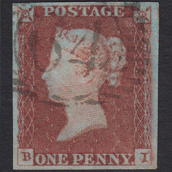 GB QV 1841 1d Red-brown (Plate 78) SG8-B1(1) BI FU 4 Margins London D&S 64