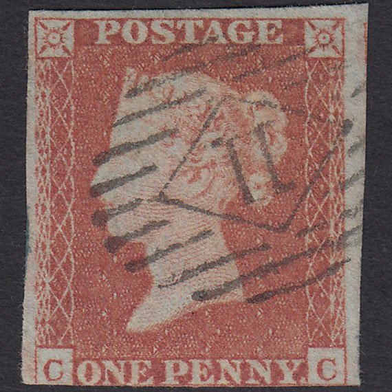 GB QV 1841 1d Red-brown (Plate 168) SG8-B2(1) CC FU 3 Margins London IS 11