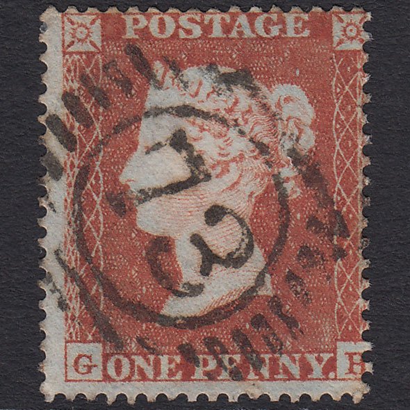 GB QV 1854 1d Red-brown Plate R6 SG17-C1(1) GH FU London D&S 73