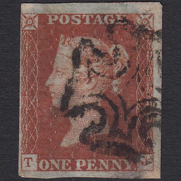 GB QV 1841 1d Red-brown (Plate 34) SG8-B1(1) TJ GU 4 Margins Maltese Cross