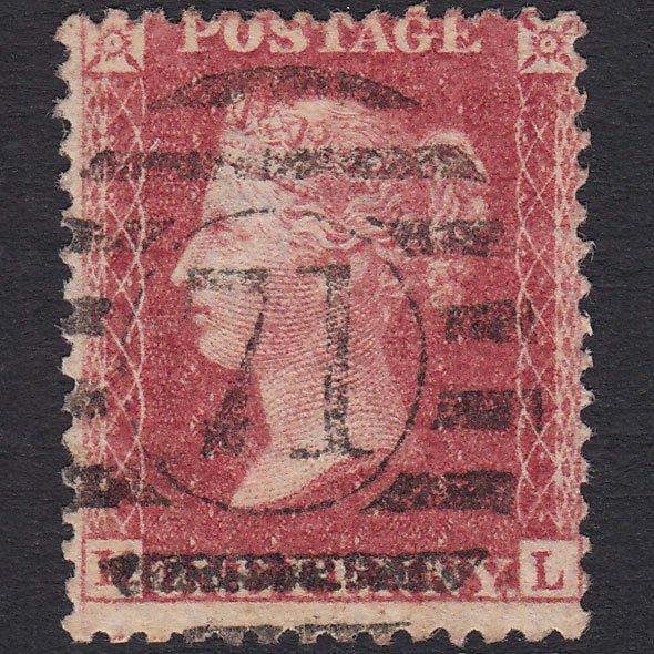 GB QV 1857 1d Rose-red (Plate 59) SG40-C10(1) KL FU London D&S 71