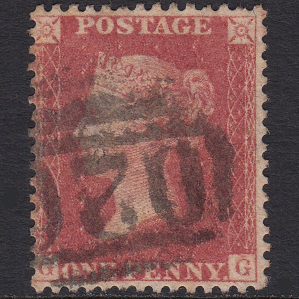 GB QV 1857 1d Rose-red (Plate 49) SG40-C10(1) GG GU Clevedon 020