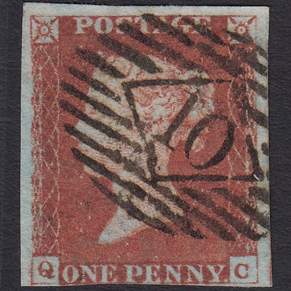 GB QV 1841 1d Red-brown (Plate 74) SG8-B1(1) QC FU nr 4M London IS 10