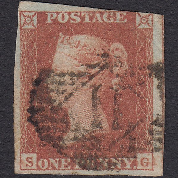 GB QV 1841 1d Red-brown (Plate 97) SG8-B1(1) SG GU 3 Margins London IS 11