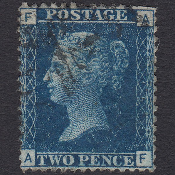 GB QV 1869 2d Blue (Plate 13) SG46-G3 AF GU London D&S Cancel