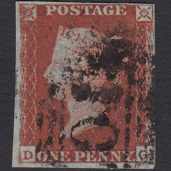 GB QV 1841 1d Red-brown (Plate 61) SG8-B1(1) DG GU 4 Margins