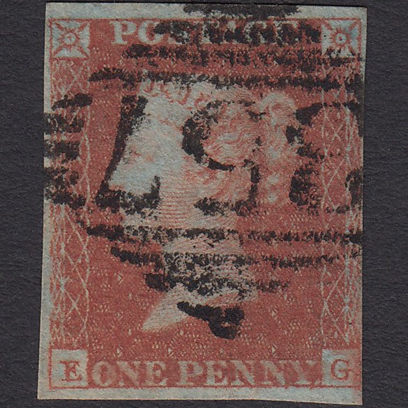 GB QV 1841 1d Red-brown (Plate 115) SG8-B1(1) EG FU 4 Margins Newry 357